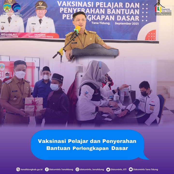 Vaksinasi Pelajar dan Penyerahan Bantuan Perlengkapan Dasar