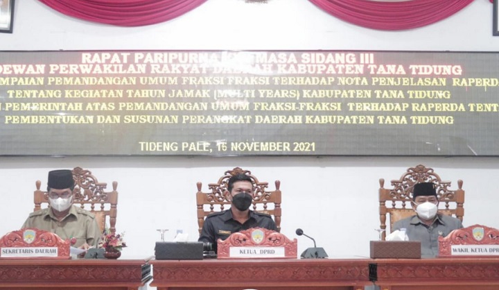 Rapat Paripurna XXII Masa Sidang III DPRD Kabupaten Tana Tidung