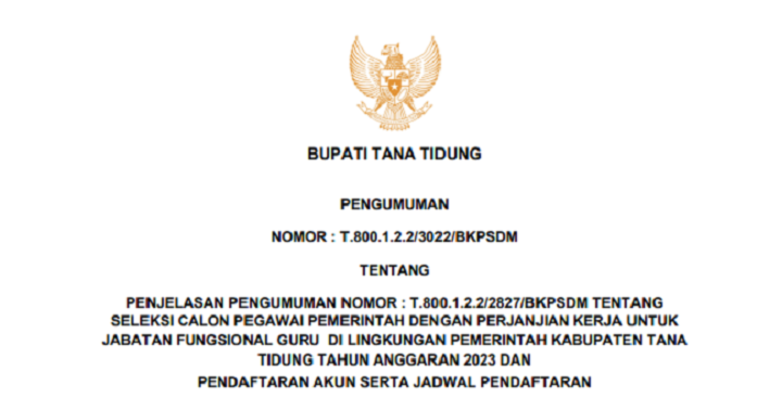 Penjelasan Seleksi Calon PPPK Untuk JF Guru Kab. Tana Tidung