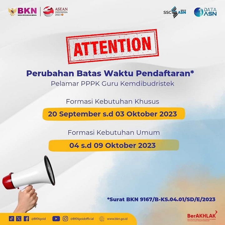 Penyesuaian Rentang Waktu Pendaftaran PPPK Guru