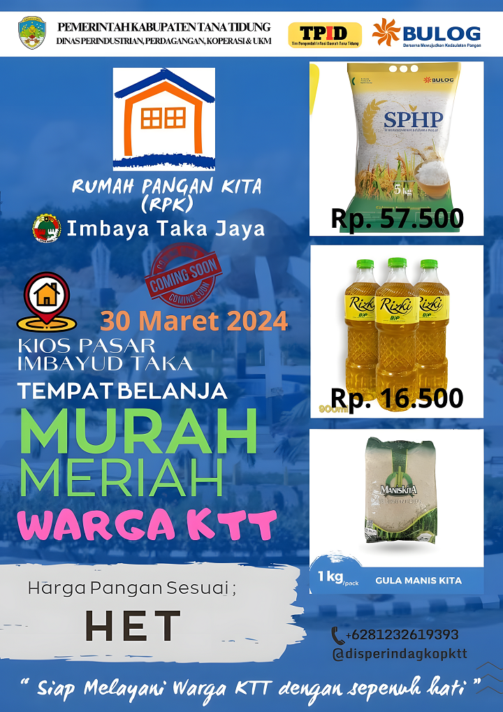 Pemerintah Kabupaten Tana Tidung Buka Rumah Pangan Kita untuk Pengendalian Harga Pangan