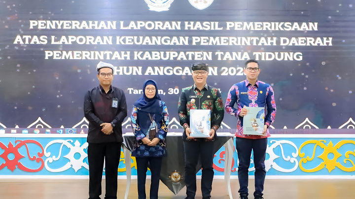 Penyerahan Laporan Hasil Pemeriksaan BPK RI Provinsi Kalimantan Utara atas Laporan Keuangan Pemerintah Kabupaten Tana Tidung