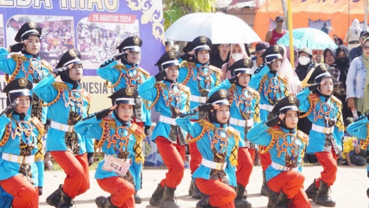 Lomba Gerak Jalan Indah Meriahkan Peringatan HUT RI ke-79, HUT ke-17, dan Irau ke-7 Kabupaten Tana Tidung
