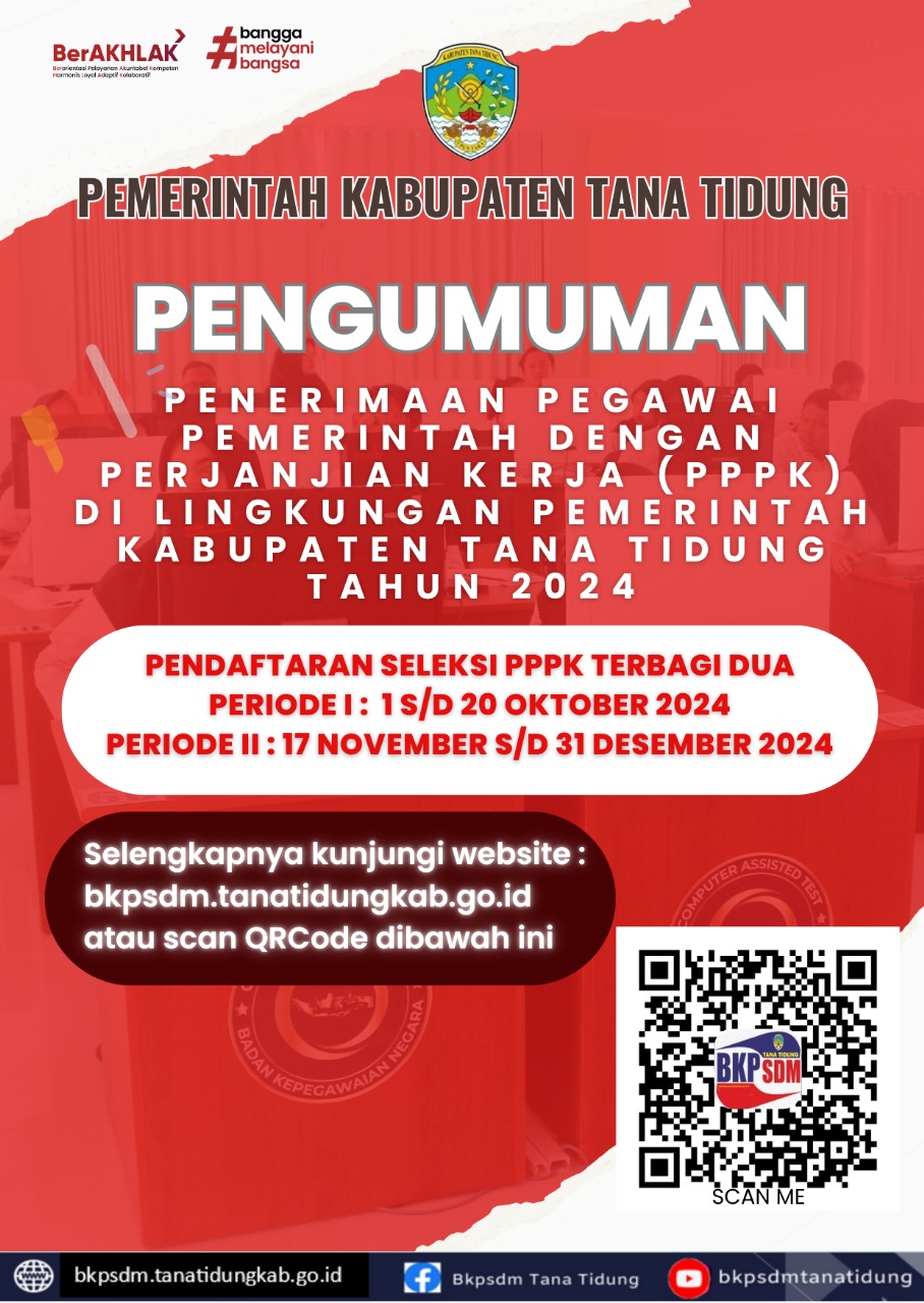 Pengumuman Seleksi PPPK Kabupaten Tana Tidung TA 2024
