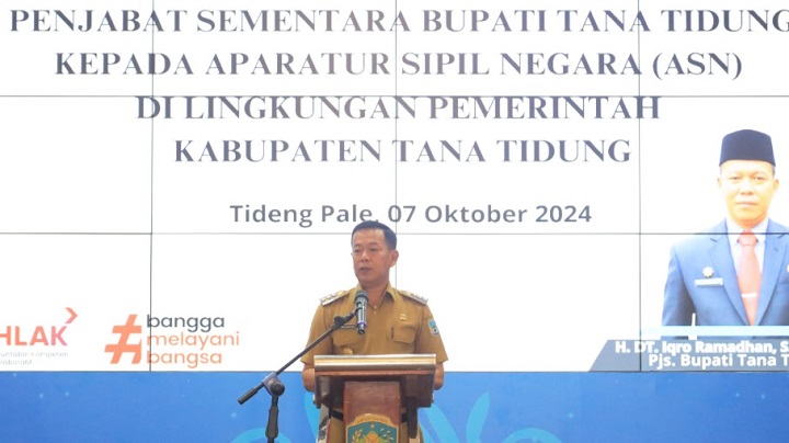 Pengarahan Pejabat Sementara Bupati Tana Tidung kepada ASN di Gedung Pendopo Djaparuddin