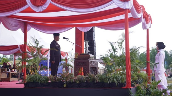Kirab Bendera Merah Putih dan Teks Proklamasi Warnai Peringatan HUT ke-80 RI di Tana Tidung