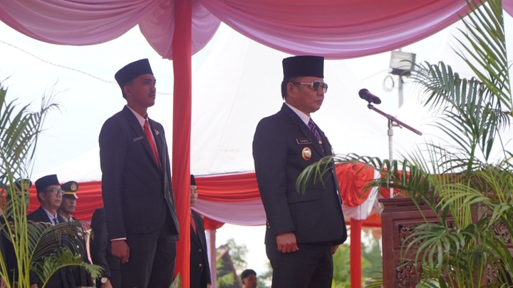 Upacara Penurunan Bendera Merah Putih HUT ke-80 RI di Tana Tidung Berlangsung Khidmat
