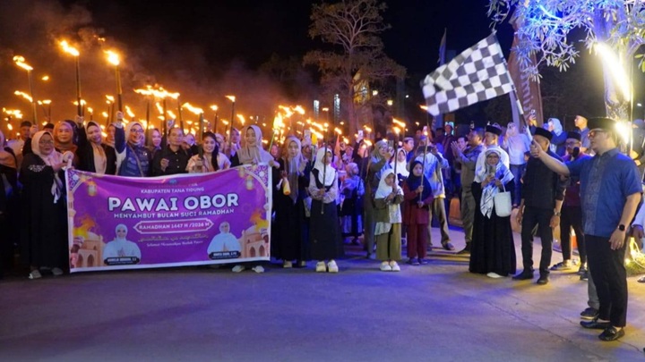 Pemkab Tana Tidung Gelar Pawai Obor Sambut Ramadhan 1447 Hijriah